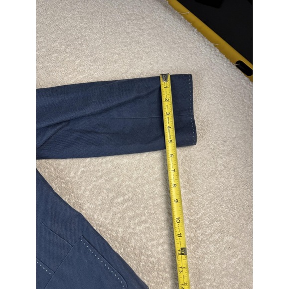 Boden Jacket Womens 10 Navy Blue Linen Cotton Floral Lined Button Front Pockets - Picture 5 of 11